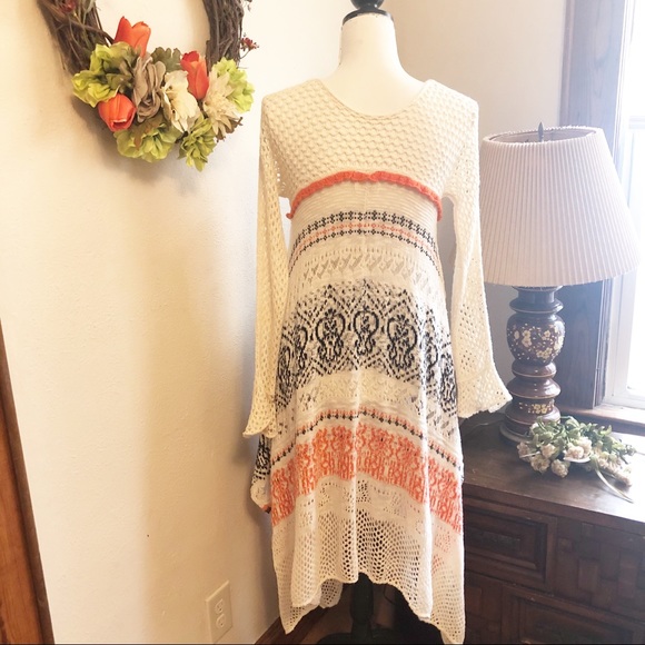 Anthro Sleeping on Snow Risen Sun crochet dress XS - Picture 9 of 13